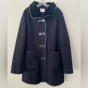 Faux Suede Long Sherpa Lined Jacket
